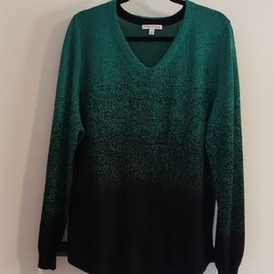 Sparkly green and black sweater